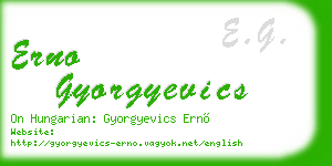 erno gyorgyevics business card