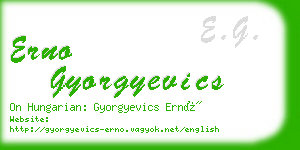 erno gyorgyevics business card